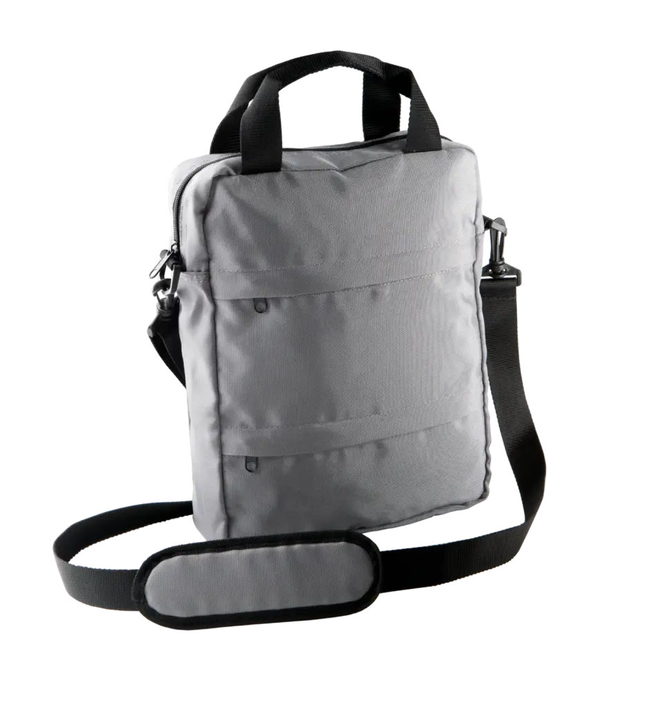 PS_KI0303_SLATEGREY - Hidalgo-werbeartikel Verticale messenger tas, slate grey — productfoto 4