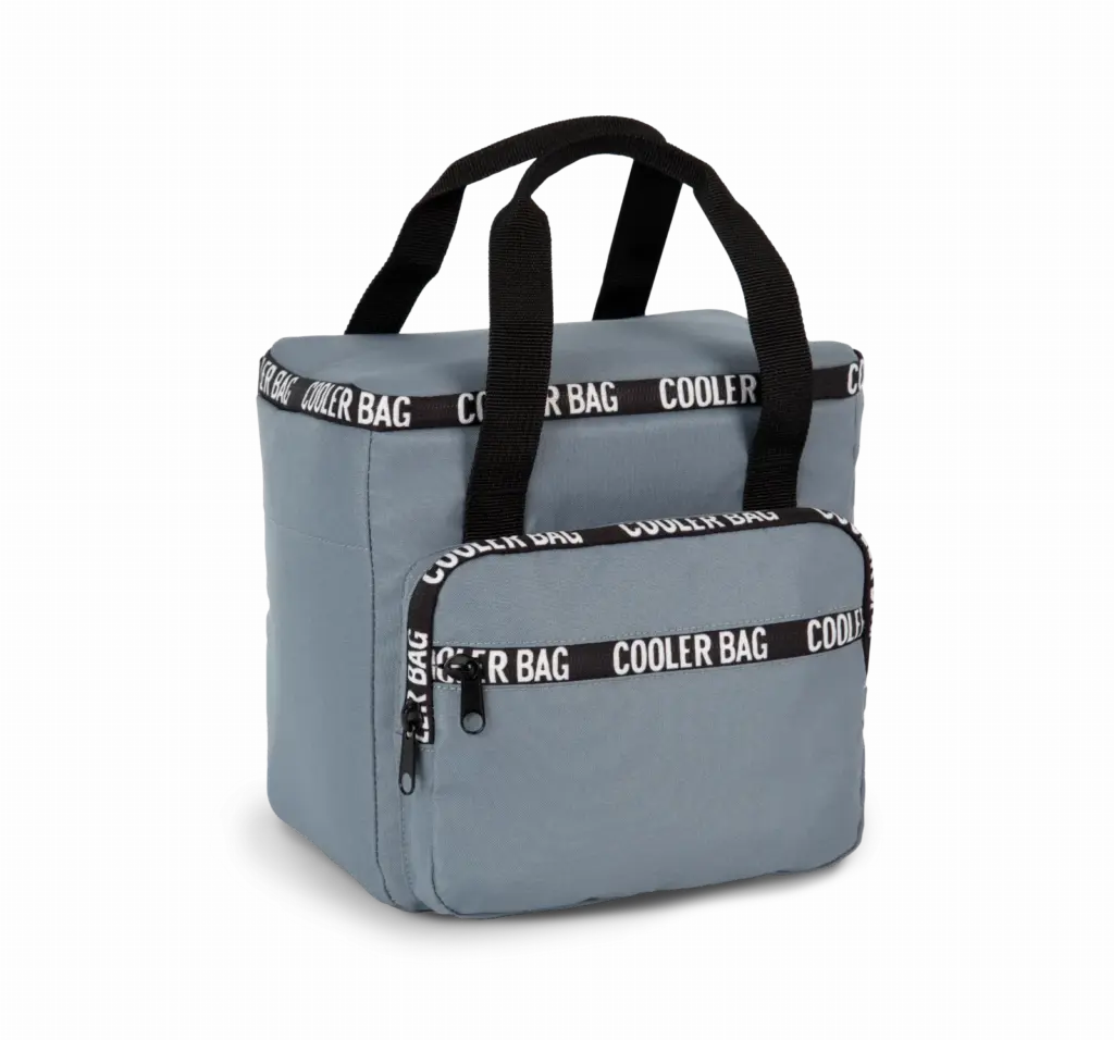 PS_KI0372-S_WHALEBLUE - Hidalgo Gerecycleerde koeltas met zak op de voorkant — productfoto 3