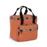 Gerecycleerde koeltas met zak op de voorkant, tuscany orange — productfoto 2