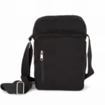 Katoenen handtas met schouderriem, black — productfoto 2