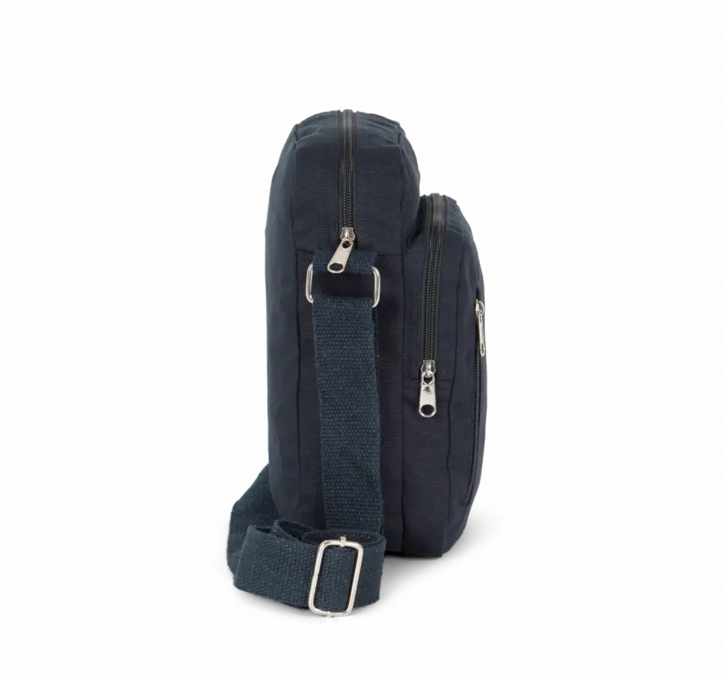 Katoenen handtas met schouderriem, navy — productfoto 3