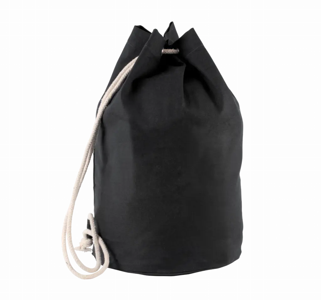 Katoenen tas met koord in marinestijl, black — productfoto 2