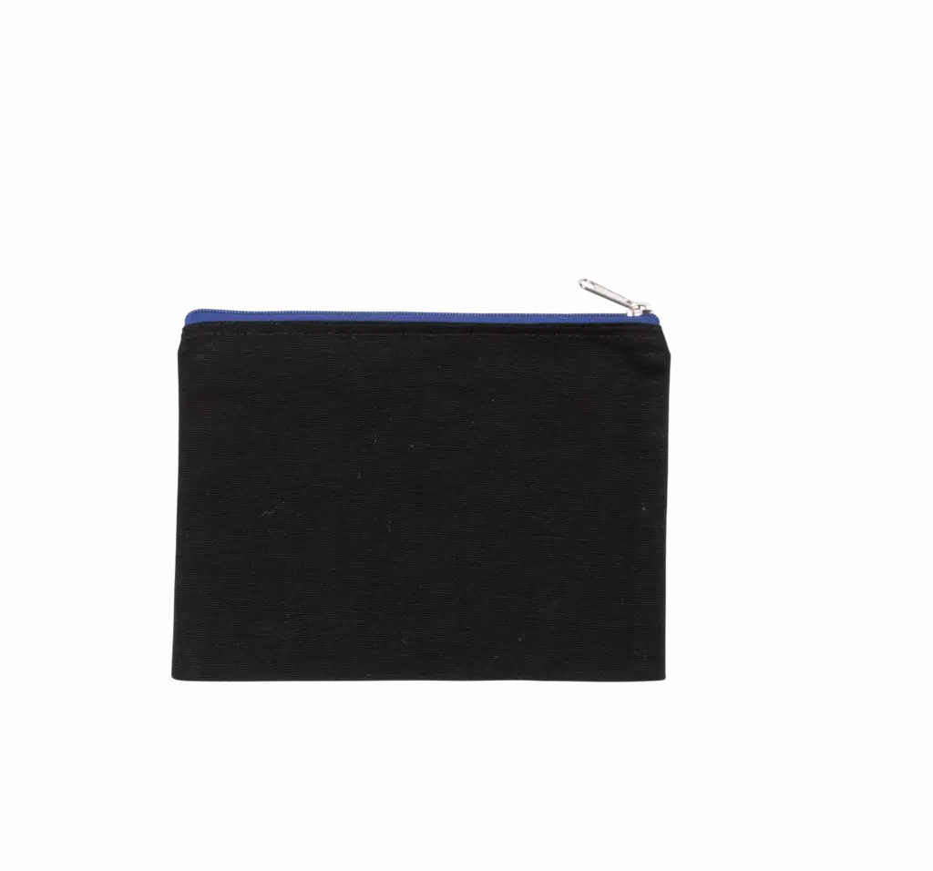 PS_KI0721_BLACK-ROYALBLUE - Hidalgo-werbeartikel Etui van canvaskatoen - middelgroot model, black / royal blue — productfoto 3