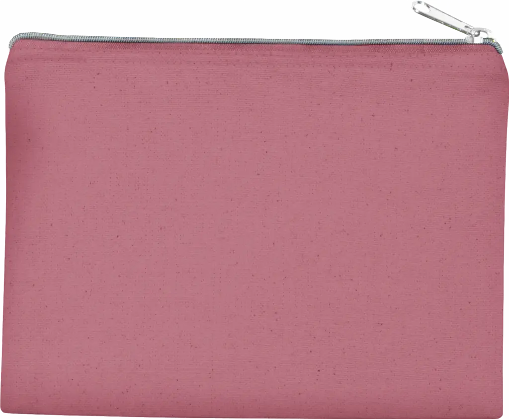 PS_KI0721_LIGHTMARSALA-SILVER - Hidalgo-werbeartikel Etui van canvaskatoen - middelgroot model, light marsala / silver — productfoto 5