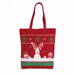 Shopper met kerstmotieven, cherry red — productfoto 2