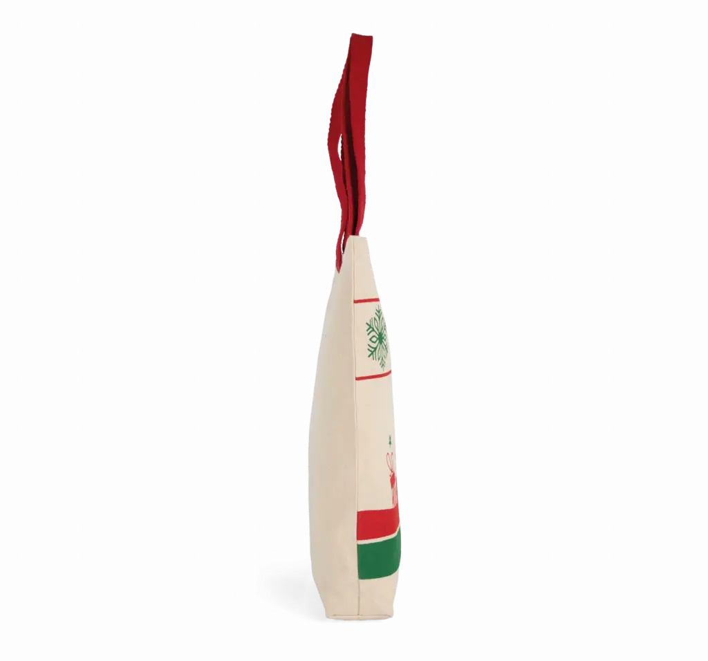 Shopper met kerstmotieven, natural — productfoto 3