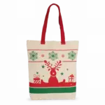 Shopper met kerstmotieven, natural — productfoto 5