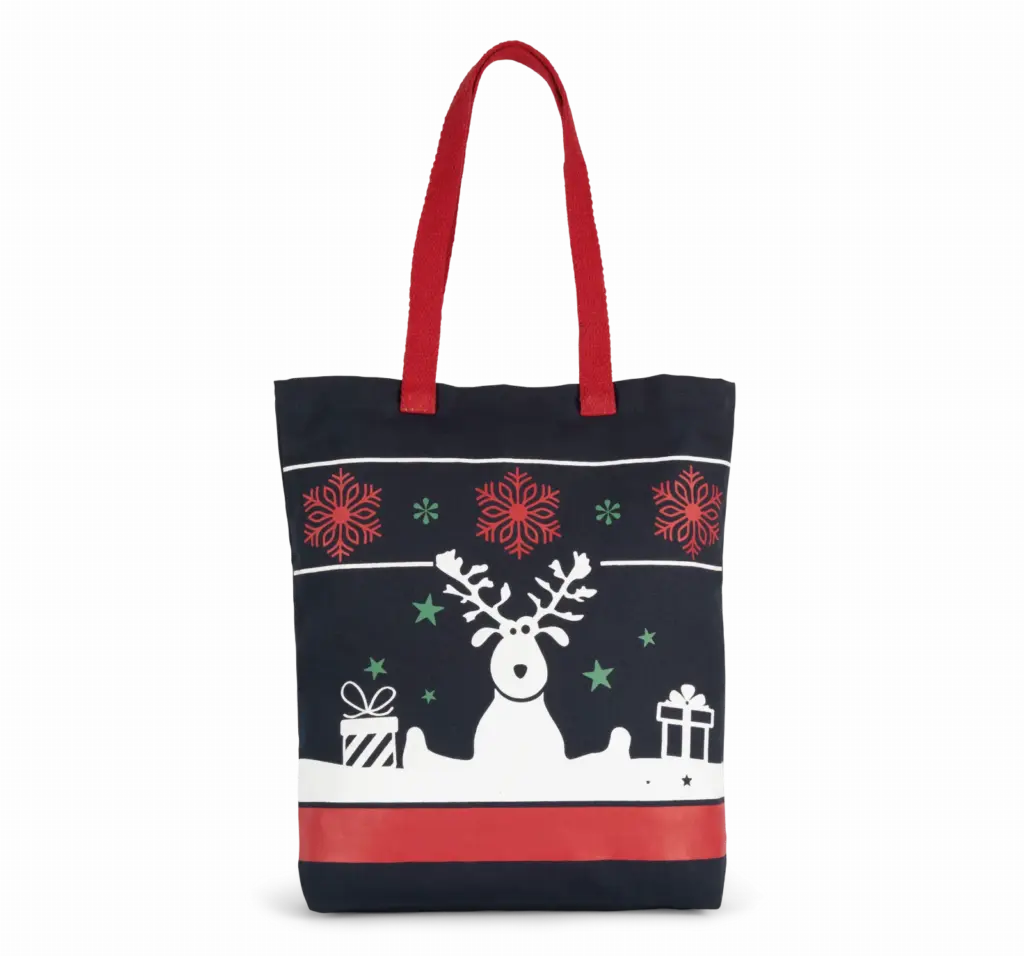 Shopper met kerstmotieven, night navy — productfoto 4