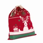 Tas met koord en kerstmotieven