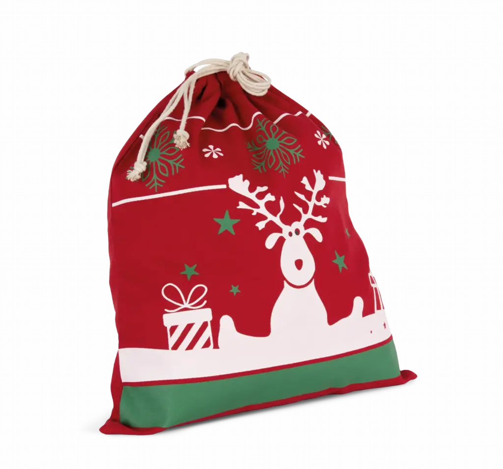 Tas met koord en kerstmotieven, cherry red — productfoto 2