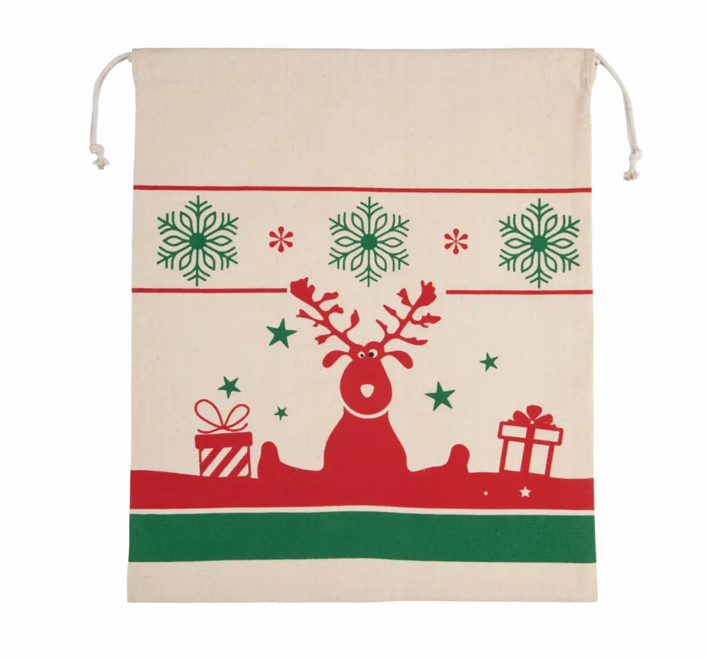 Tas met koord en kerstmotieven, natural — productfoto 3