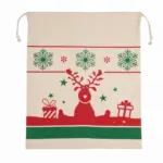 Tas met koord en kerstmotieven, natural — productfoto 3