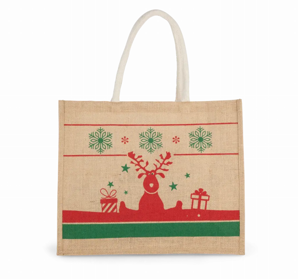 Printed Jute Christmas Shopper KI0736 Sturdy Rope One-size — product photo 4
