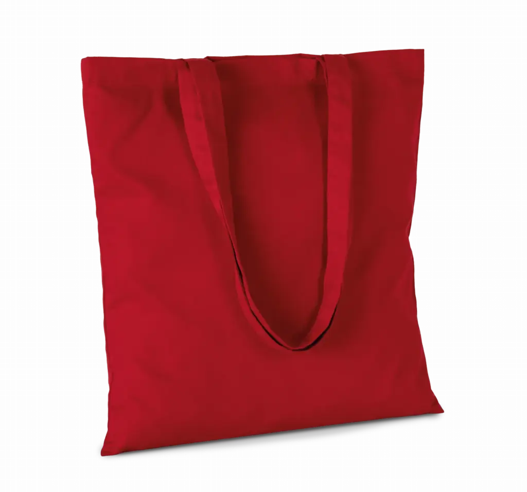 Shopper van polykatoen, cherry red — productfoto 3