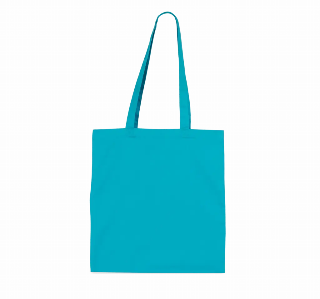 Shopper van polykatoen, turquoise — productfoto 8