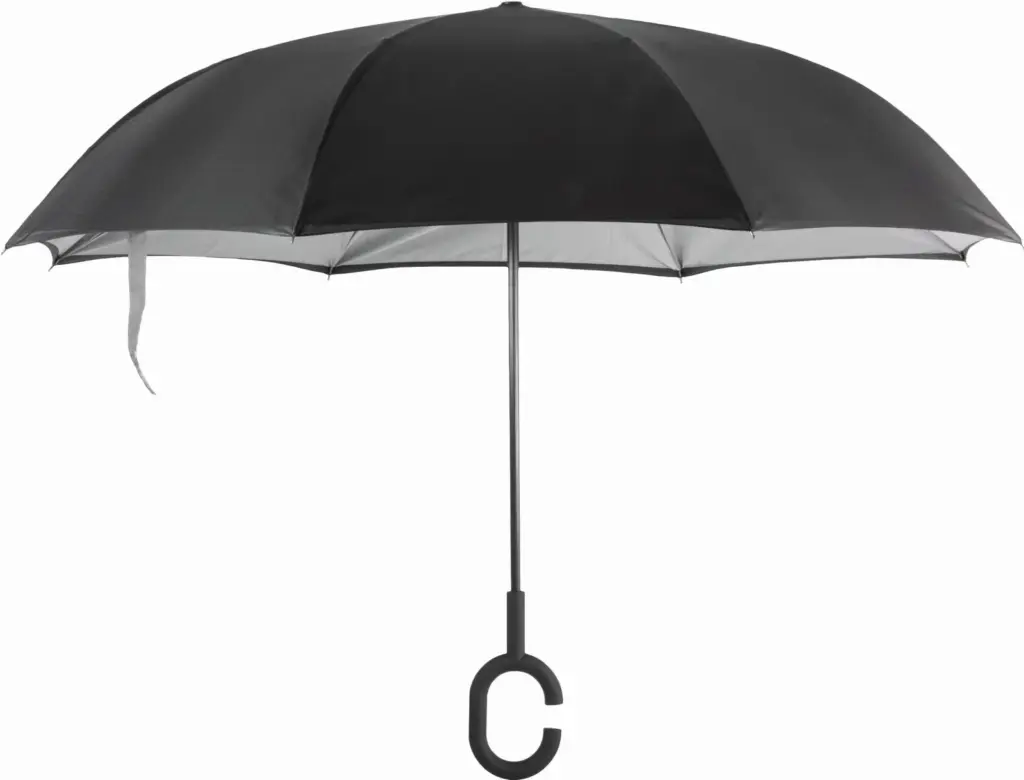 Omgekeerde, handenvrije paraplu
