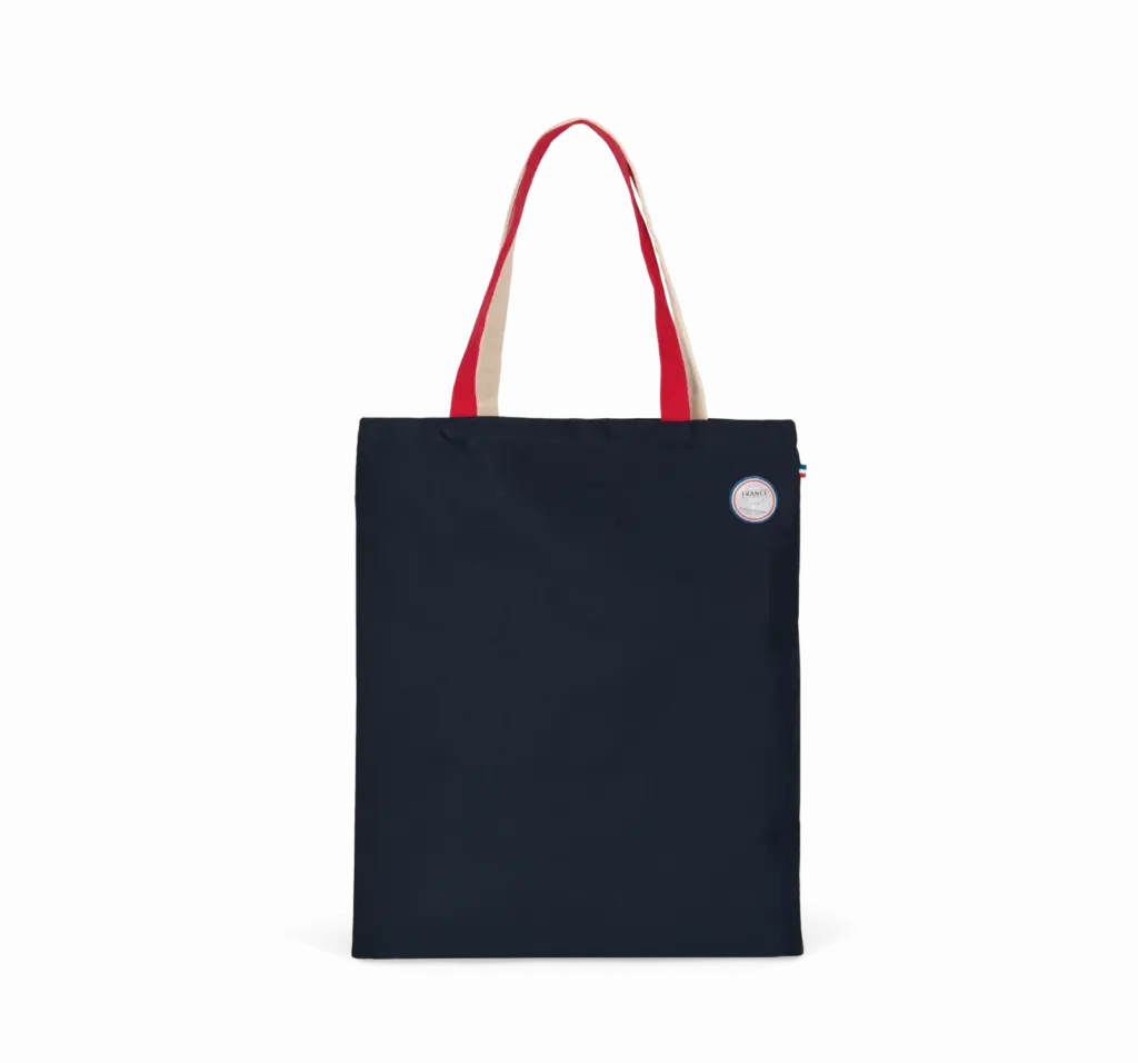 Shopper in drie kleuren-Origine France Garantie, navy — productfoto 6