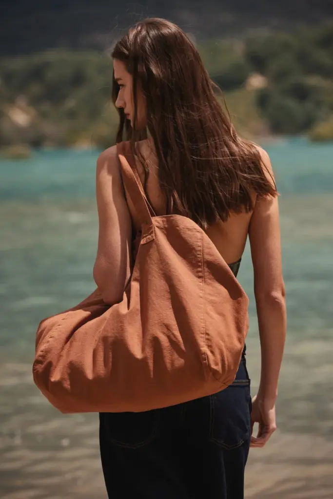 Shopper van verwassen katoen — productfoto 2