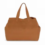 Shopper van verwassen katoen, washed caramel coffee — productfoto 5