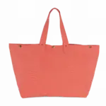Shopper van verwassen katoen, washed coral pink — productfoto 6