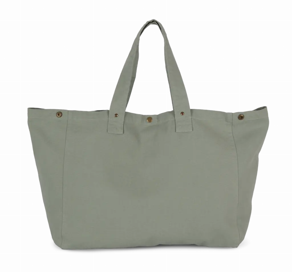 Shopper van verwassen katoen, washed green clay — productfoto 8