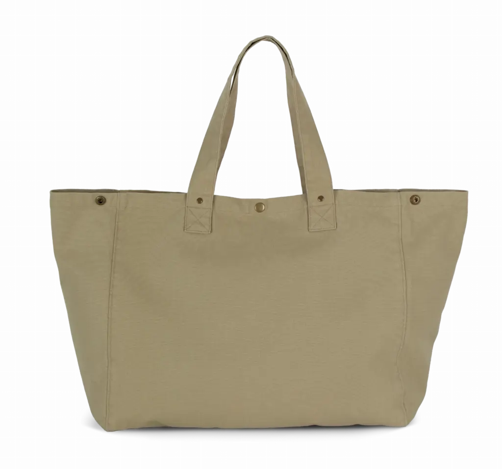 Shopper van verwassen katoen, washed olive gray — productfoto 13