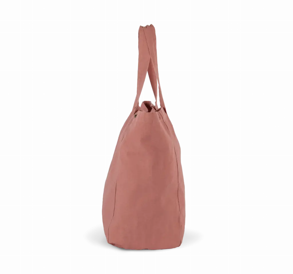 Shopper van verwassen katoen, washed pink ochre — productfoto 14