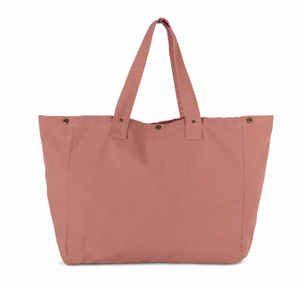 PS_KI3208_WASHEDPINKOCHRE - Katoenendraagtassen Shopper van verwassen katoen, washed pink ochre — productfoto 20
