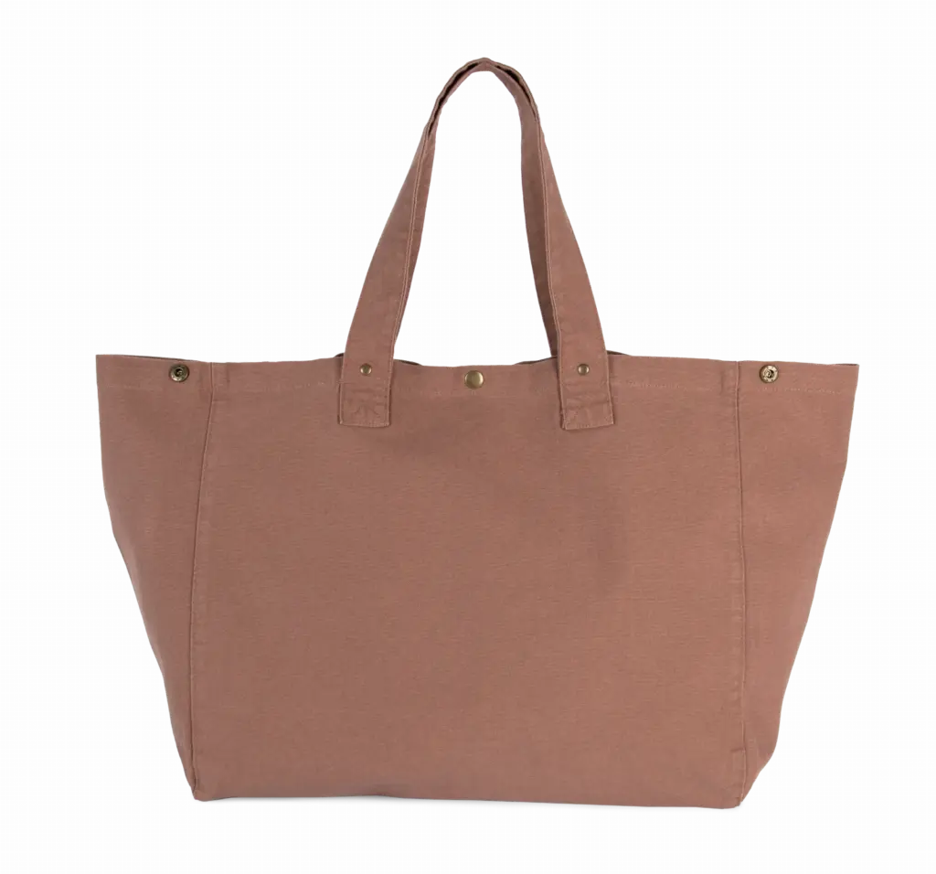 Shopper van verwassen katoen, washed santal brown — productfoto 15