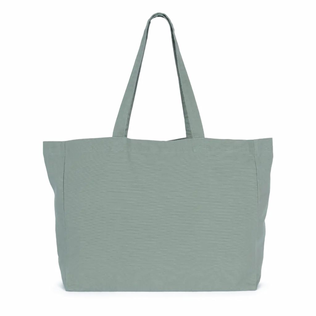 Grote 'evergreen' shopper, washed green clay — productfoto 8