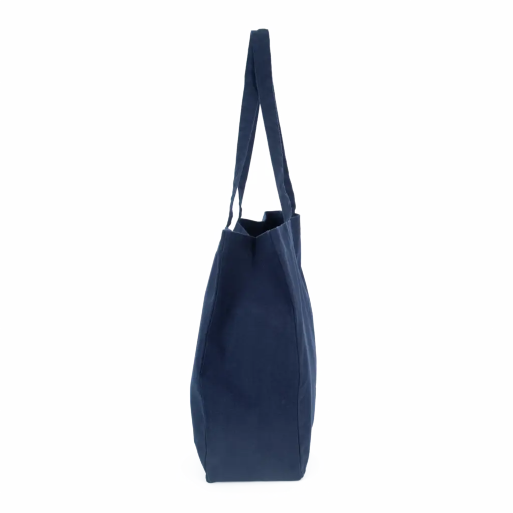 Grote 'evergreen' shopper, washed navy — productfoto 10