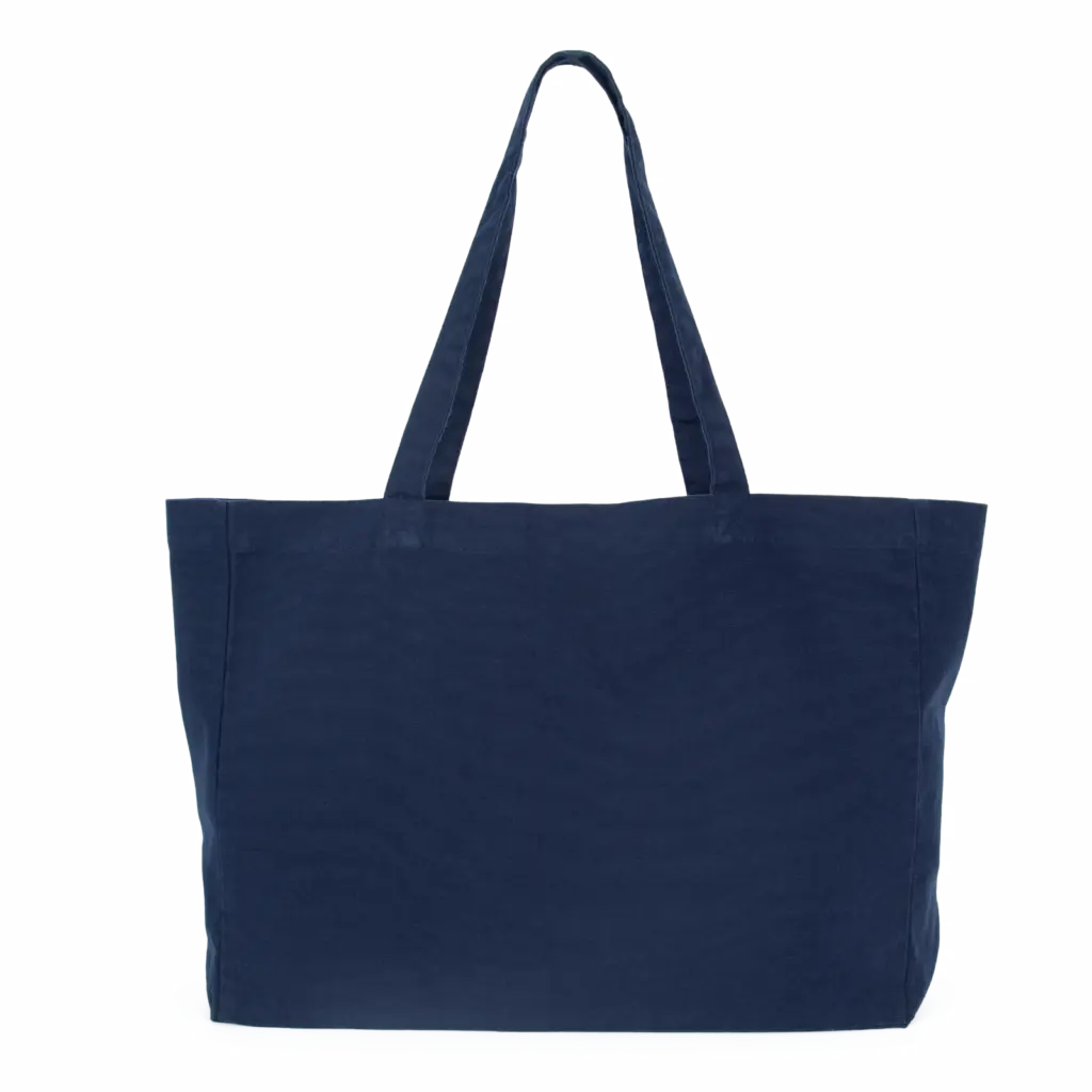 Grote 'evergreen' shopper, washed navy — productfoto 11