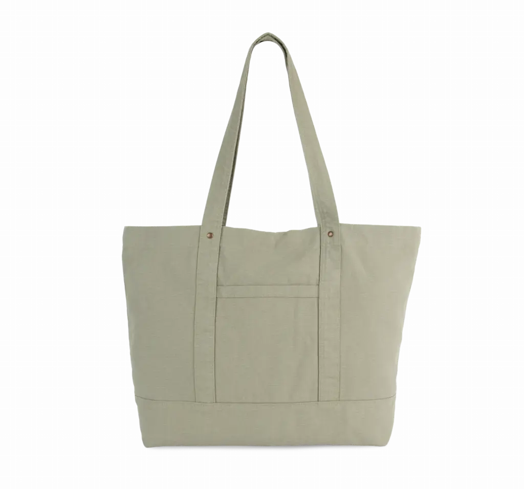 Grote shopper met zijzak, washed green clay — productfoto 8