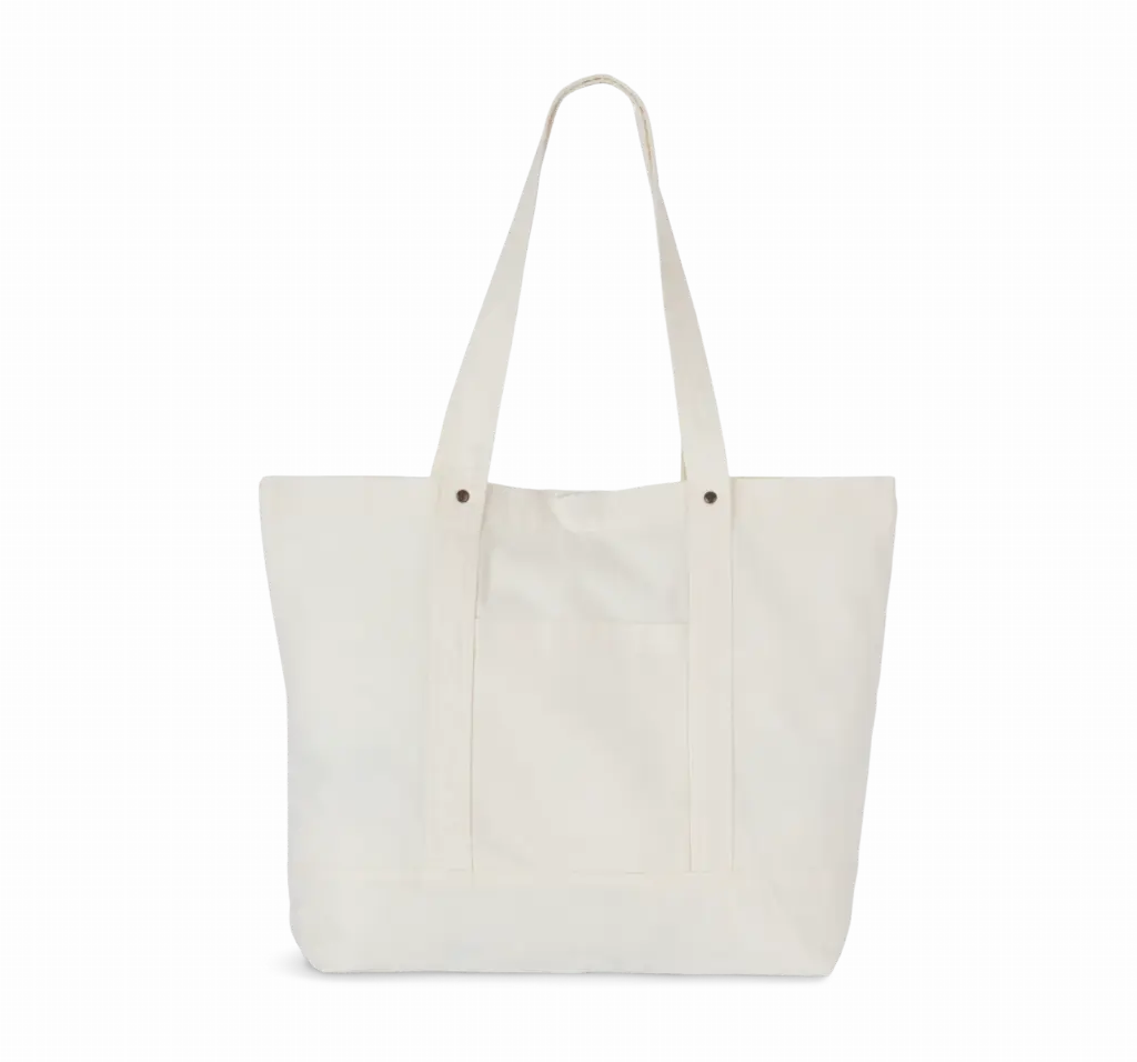 Grote shopper met zijzak, washed ivory — productfoto 9