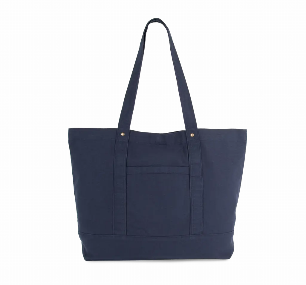 Grote shopper met zijzak, washed navy — productfoto 10