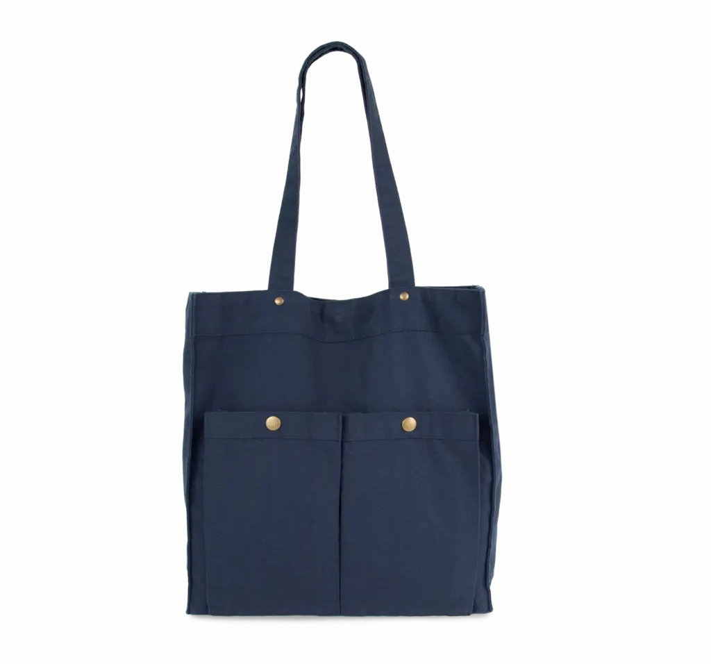 PS_KI3215_WASHEDNAVY - Katoenendraagtassen Tas met dubbel voorvak, washed navy — productfoto 10