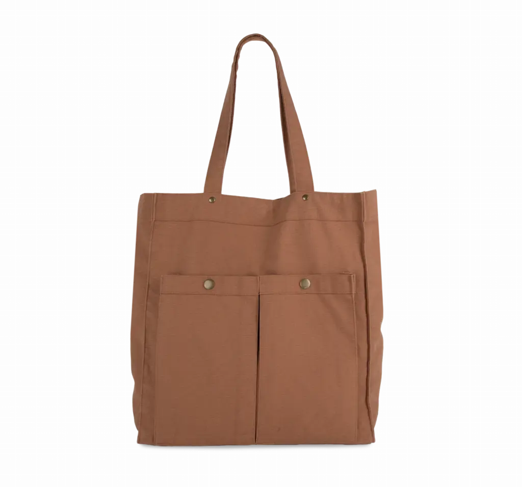 PS_KI3215_WASHEDRUSSET - Katoenendraagtassen Tas met dubbel voorvak, washed russet — productfoto 11