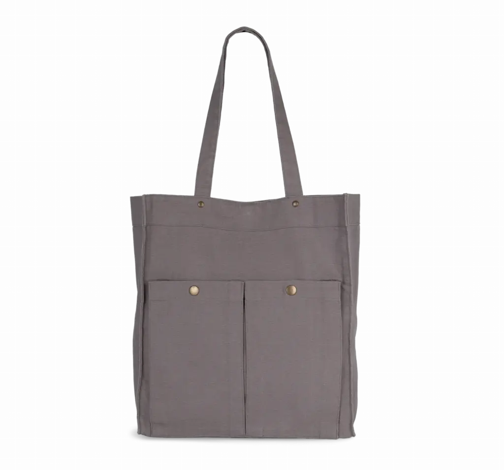 PS_KI3215_WASHEDSTEEPLEGREY - Katoenendraagtassen Tas met dubbel voorvak, washed steeple grey — productfoto 12
