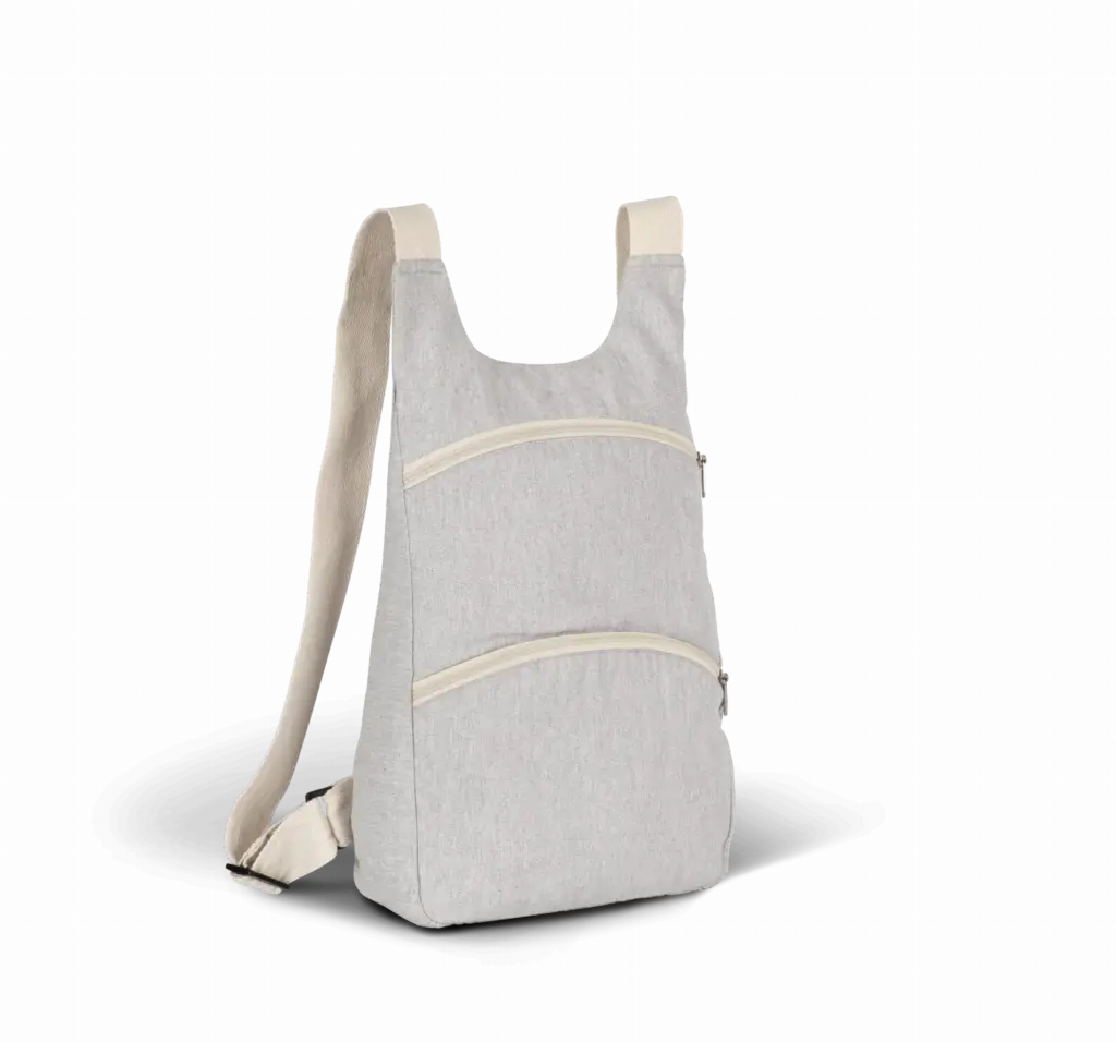 Gerecyclede rugzak met anti-diefstalzak op de achterkant., pebble grey / ecume — productfoto 5
