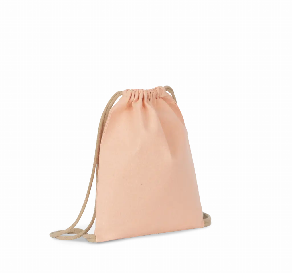 Gerecycled rugzakje met koordje - Kindermaat, salmon — productfoto 8