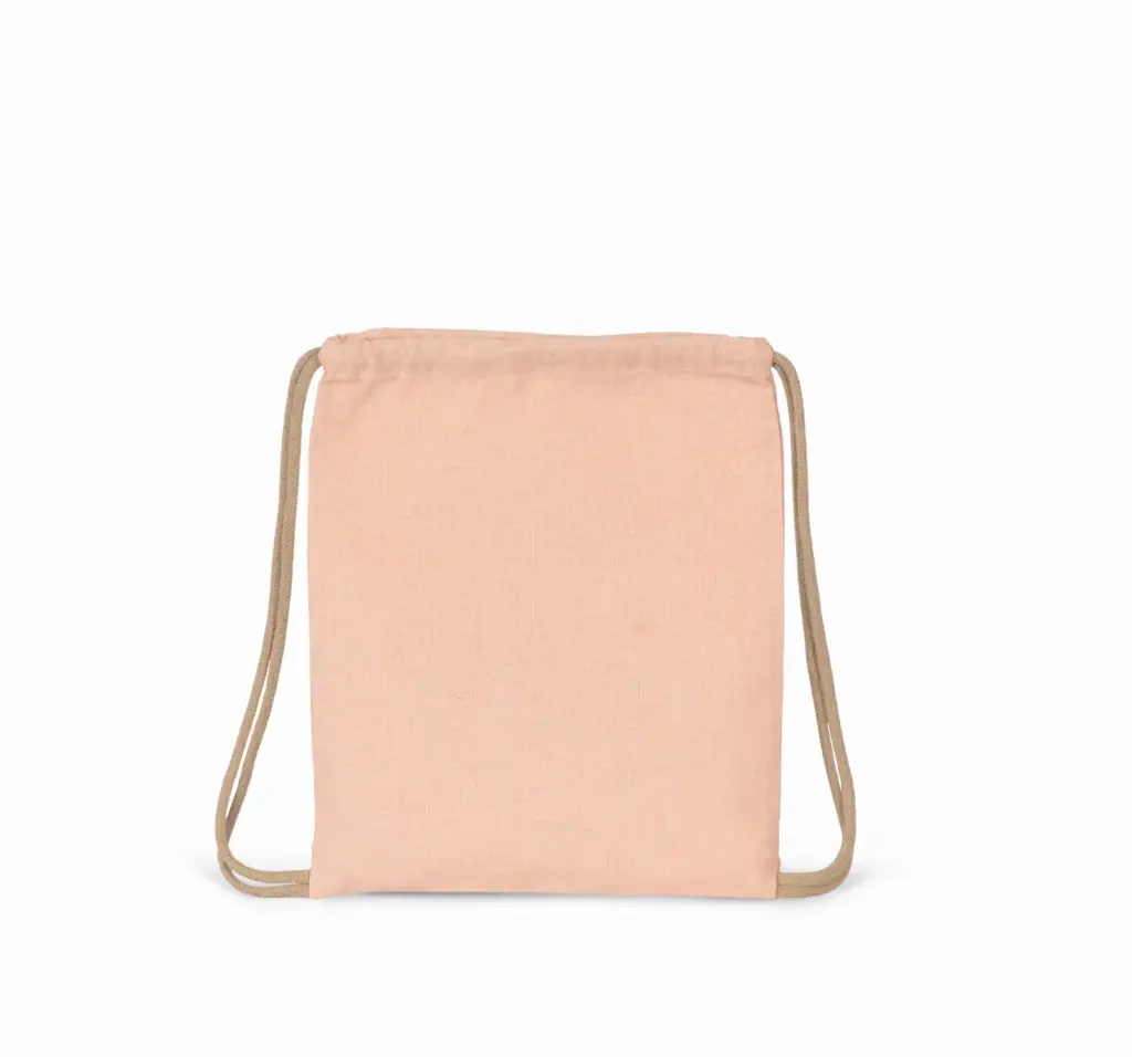 Gerecycled rugzakje met koordje - Kindermaat, salmon — productfoto 10
