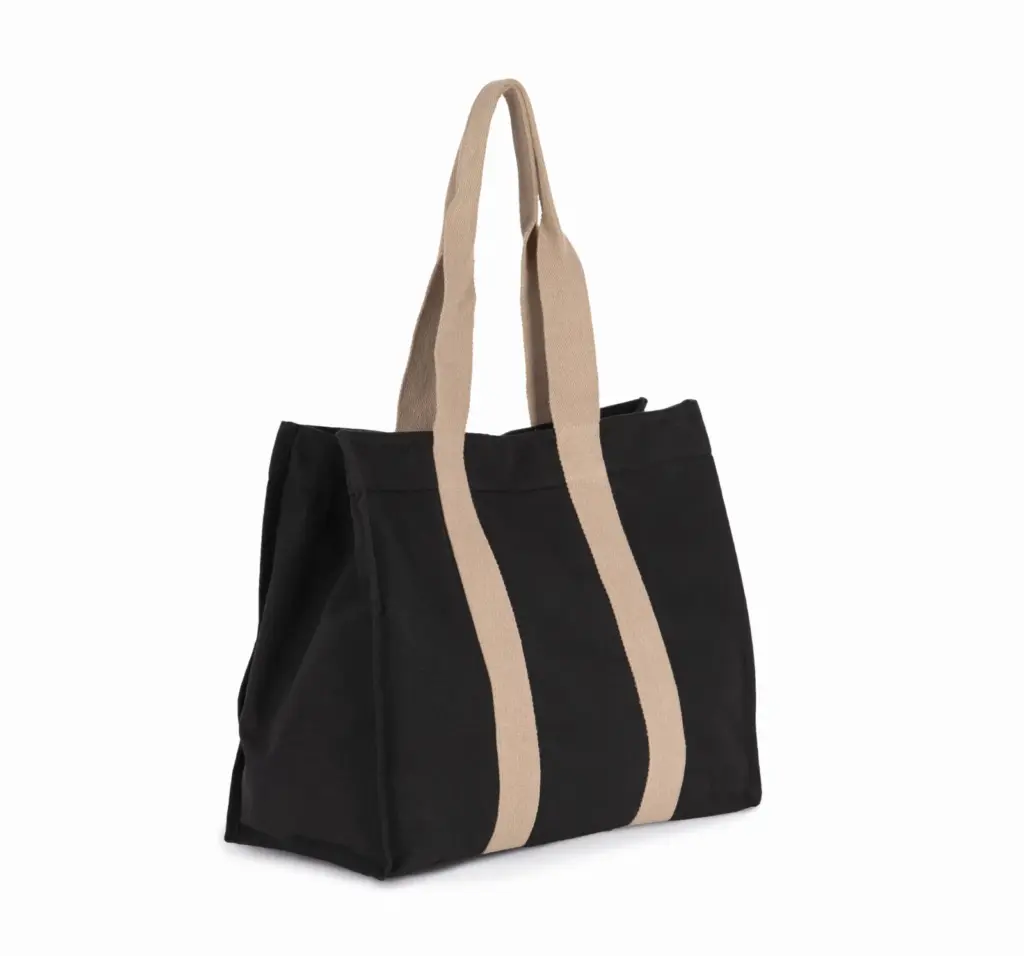 Grote, gerecyclede shopper met plooi — productfoto 2