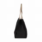 Grote, gerecyclede shopper met plooi, black night / hemp — productfoto 5