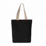 Gerecyclede shopper met platte bodem, black night / hemp — productfoto 5
