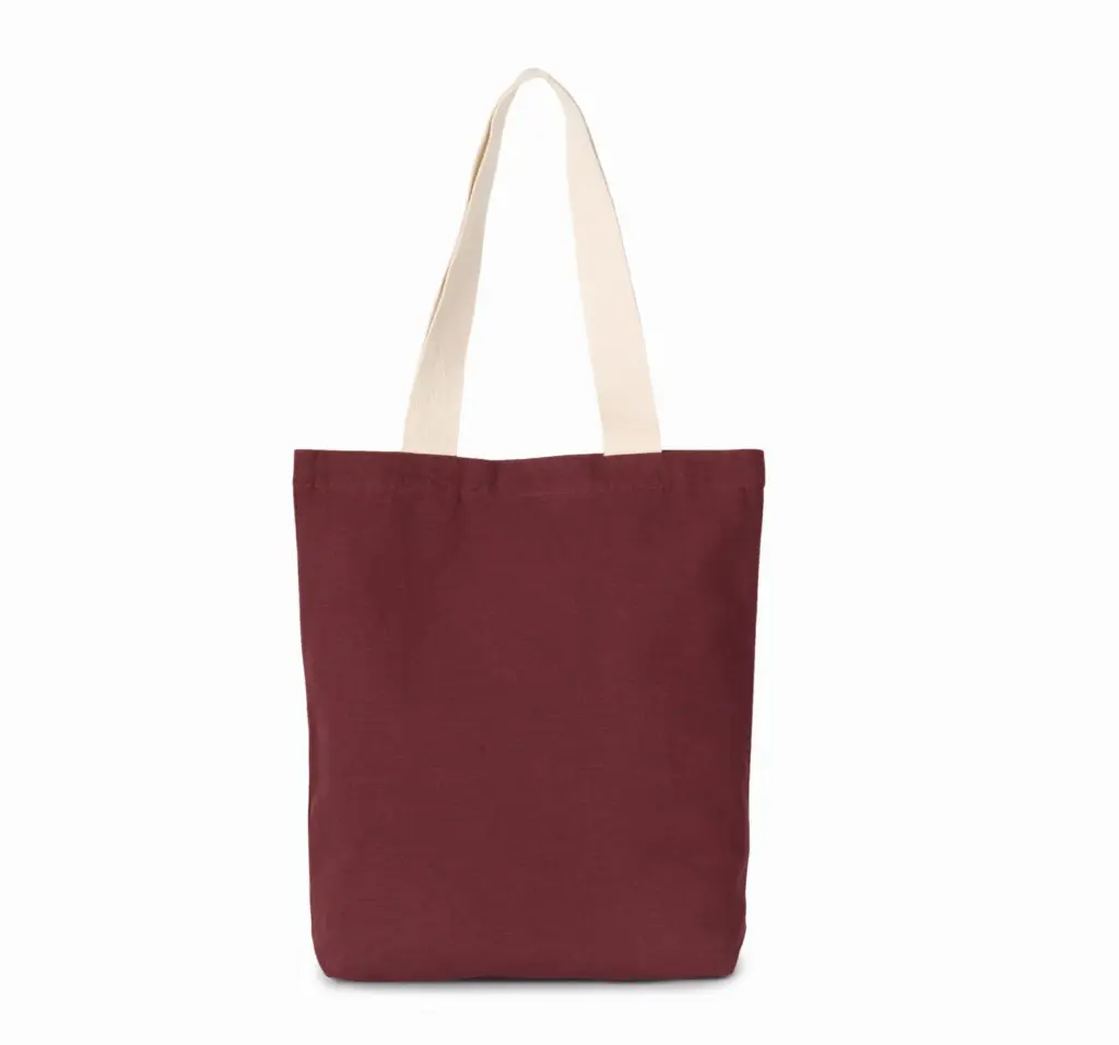 Gerecyclede shopper met platte bodem, rosewood / ecume — productfoto 2