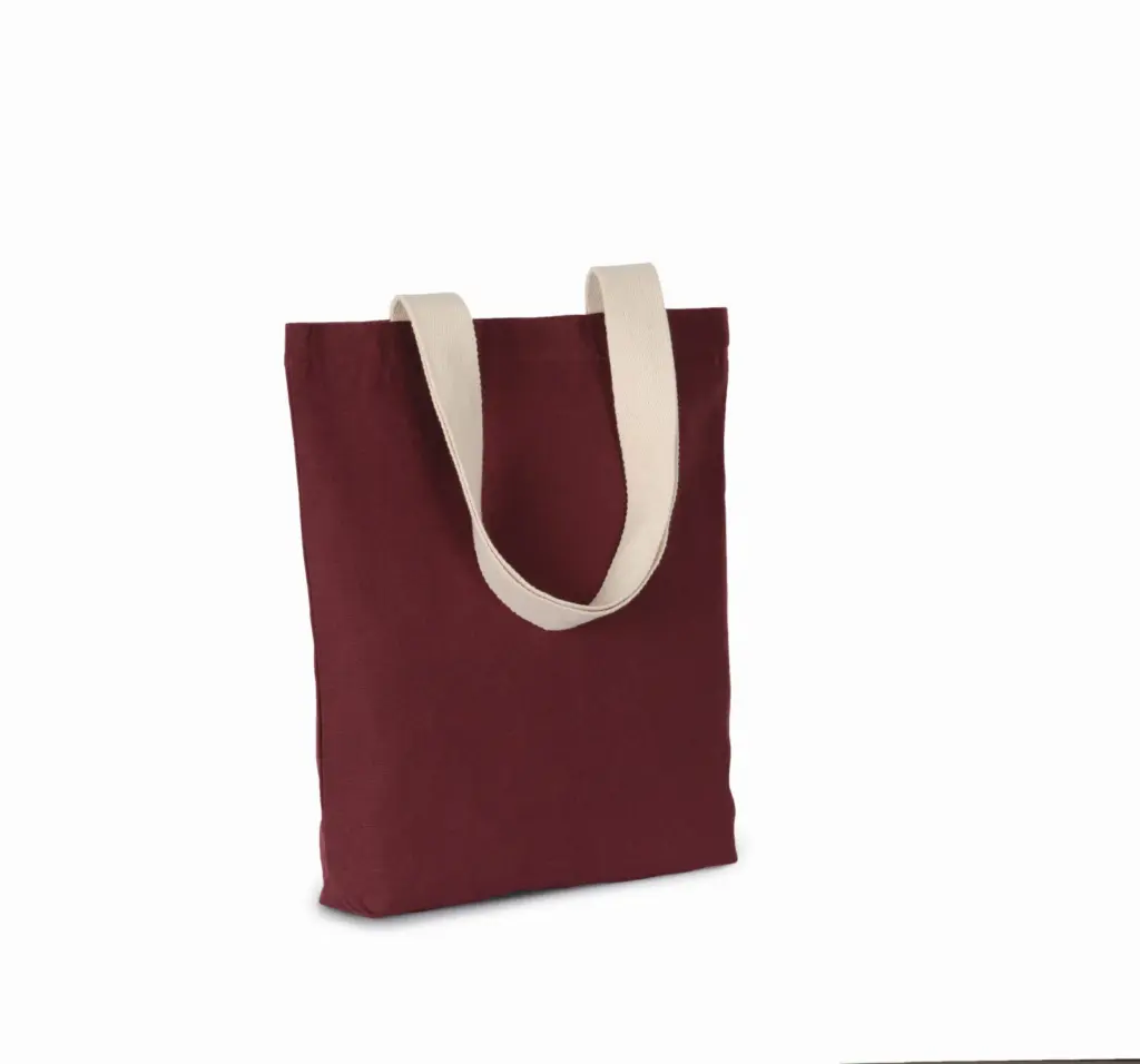 Gerecyclede shopper met platte bodem, rosewood / ecume — productfoto 3