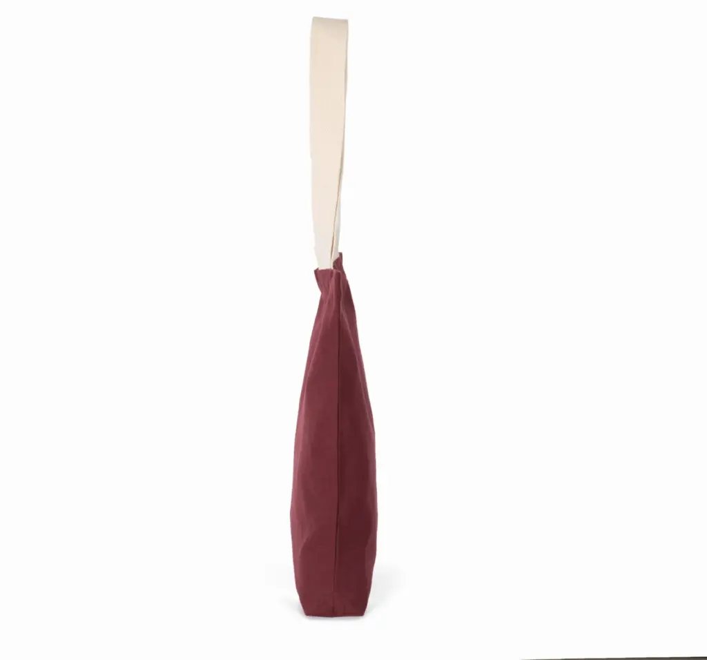 Gerecyclede shopper met platte bodem, rosewood / ecume — productfoto 4