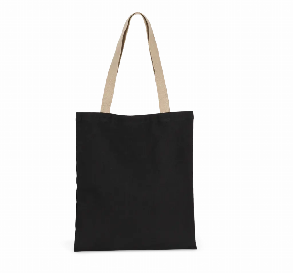 PS_KI5203_BLACKNIGHT-HEMP - Katoenendraagtassen Gerecyclede shopper, black night / hemp — productfoto 4