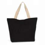 Grote, gerecyclede shopper met platte bodem, black night / hemp — productfoto 6