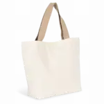 PS_KI5204-FS_ECUME-HEMP - Katoenendraagtassen Grote, gerecyclede shopper met platte bodem, ecume / hemp — productfoto 6